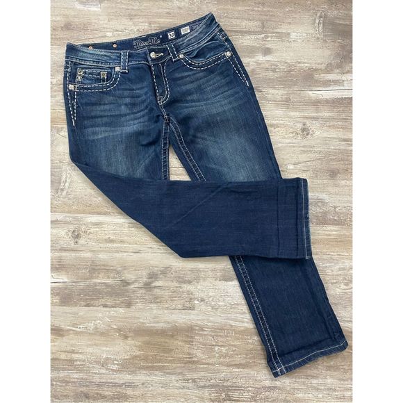Miss Me Denim - Miss Me Jeans Cropped Rose Bling JE6080P2 Dark Wash Capris Womens Size 30